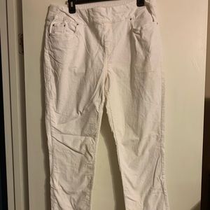 Kim Rogers cream colored corduroy pull on pants